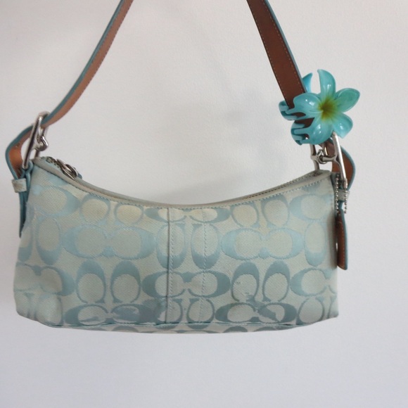 Coach Mint Blue East West Bag - Picture 2 of 7
